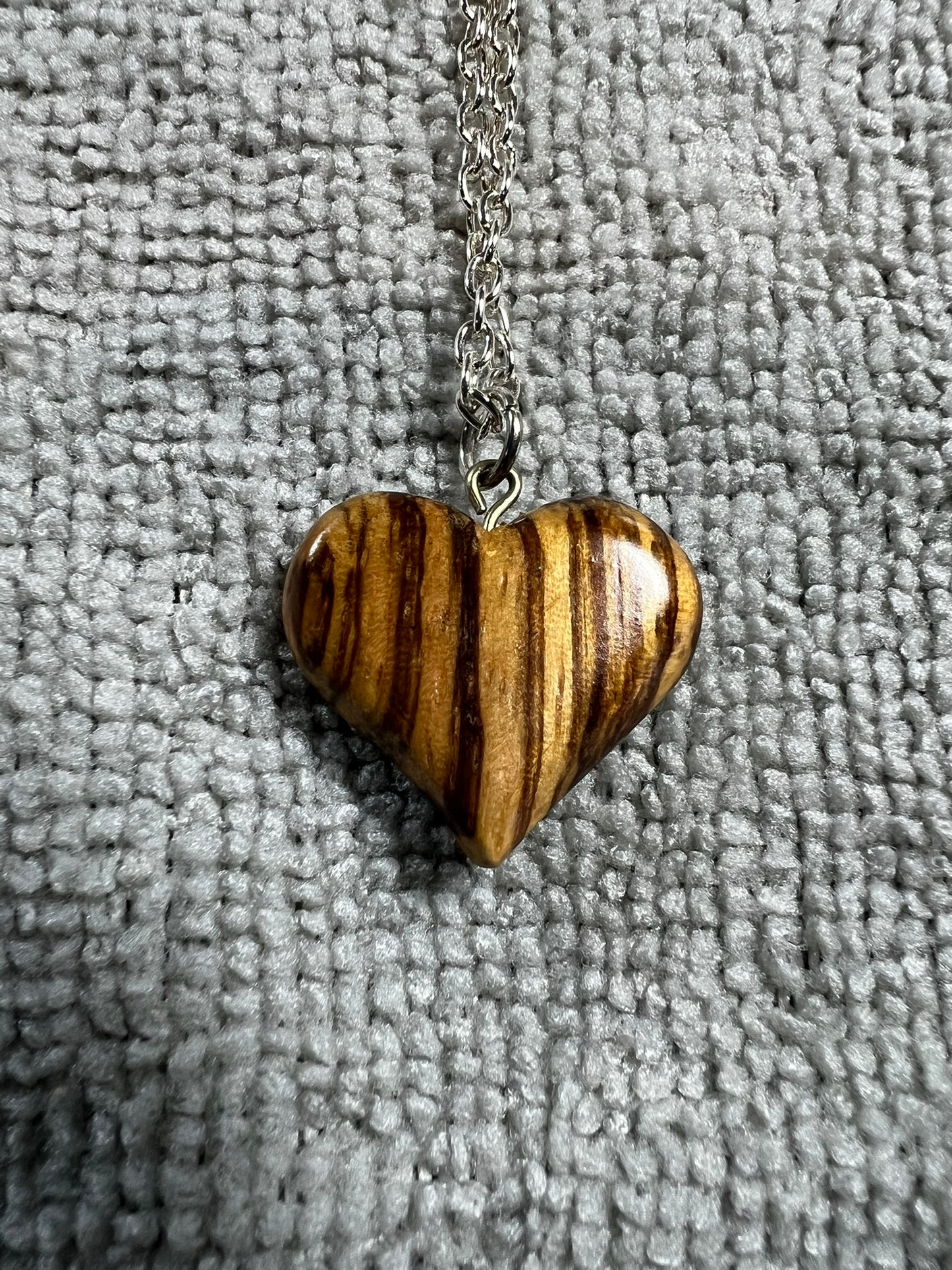 Zebrawood heart pendant
