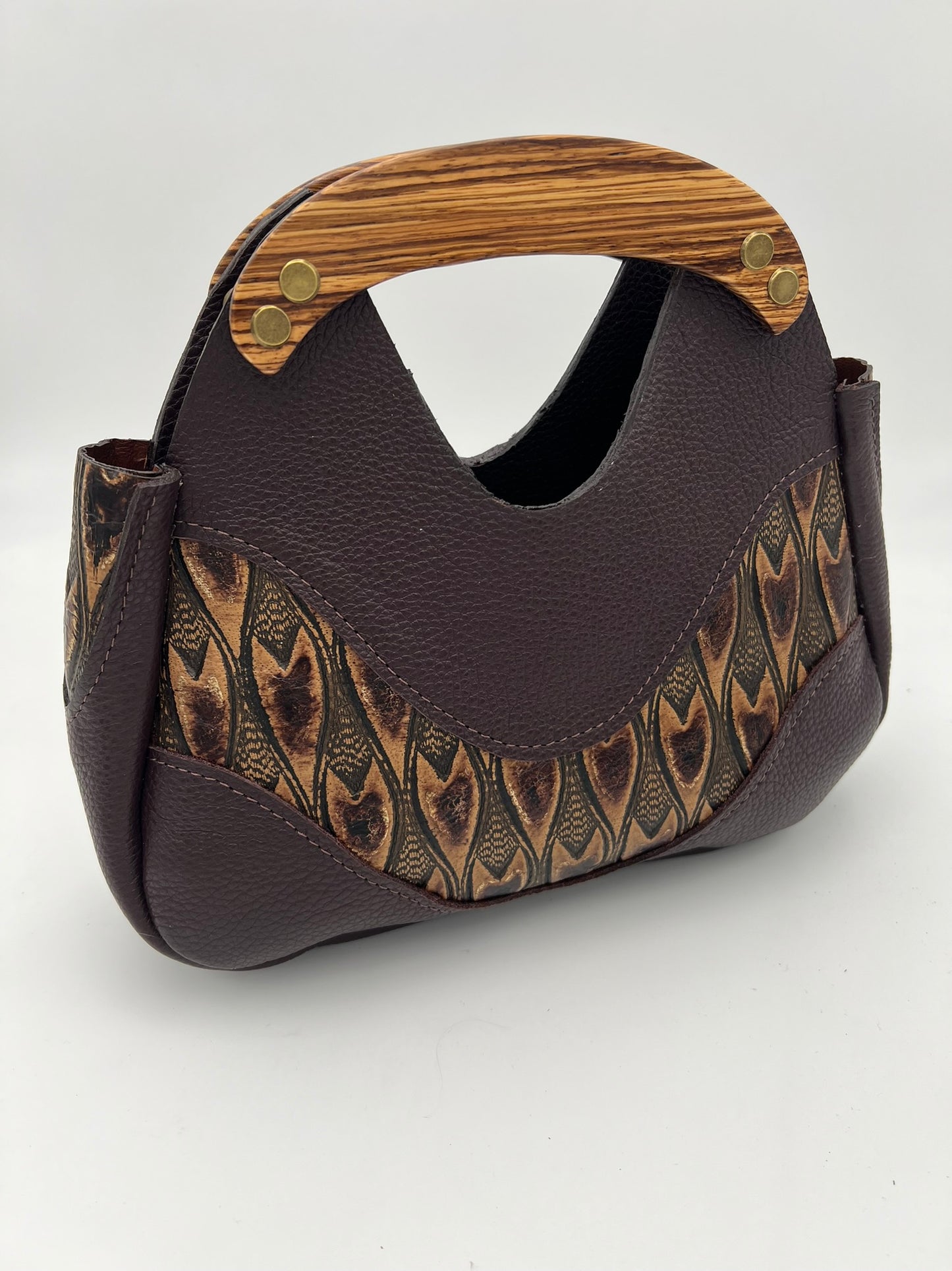 Handbag with Zebrawood handle