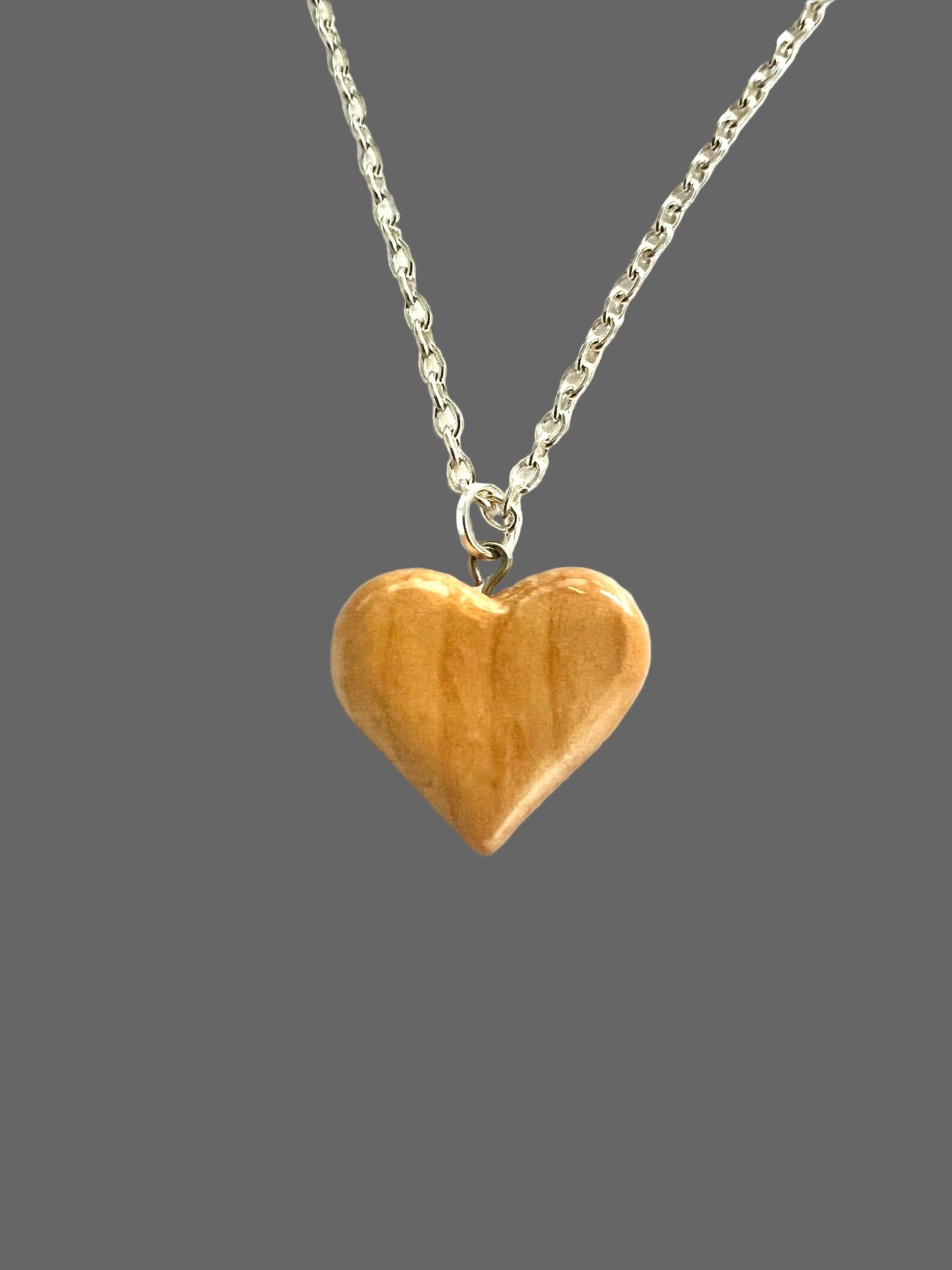 Curly maple heart pendant