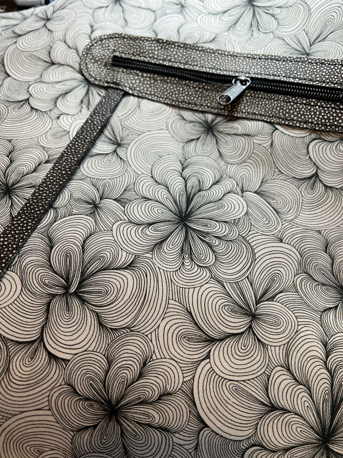 Shagreen embossed tote