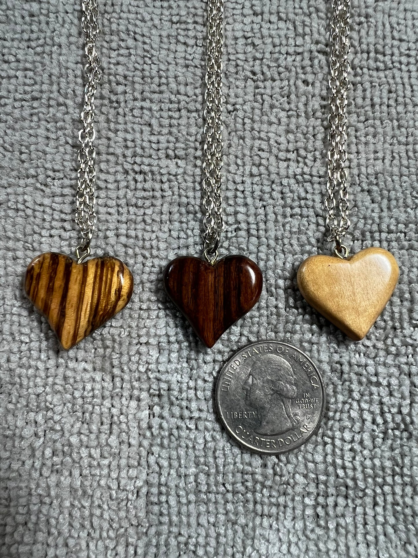 Bolivian Rosewood heart pendant
