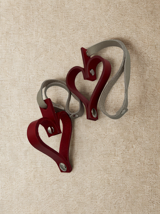 Leather Heart purse charm