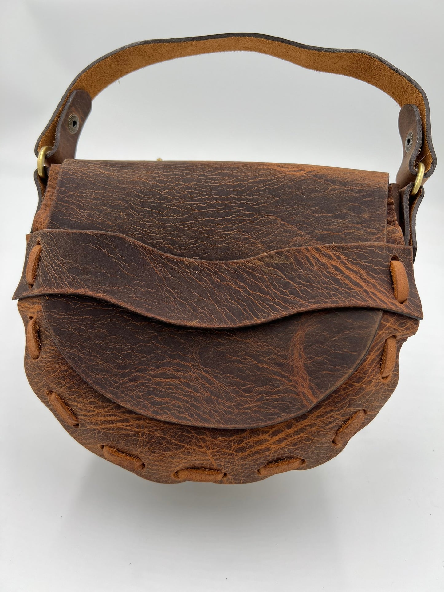 Crazy Horse Leather Laced Handbag