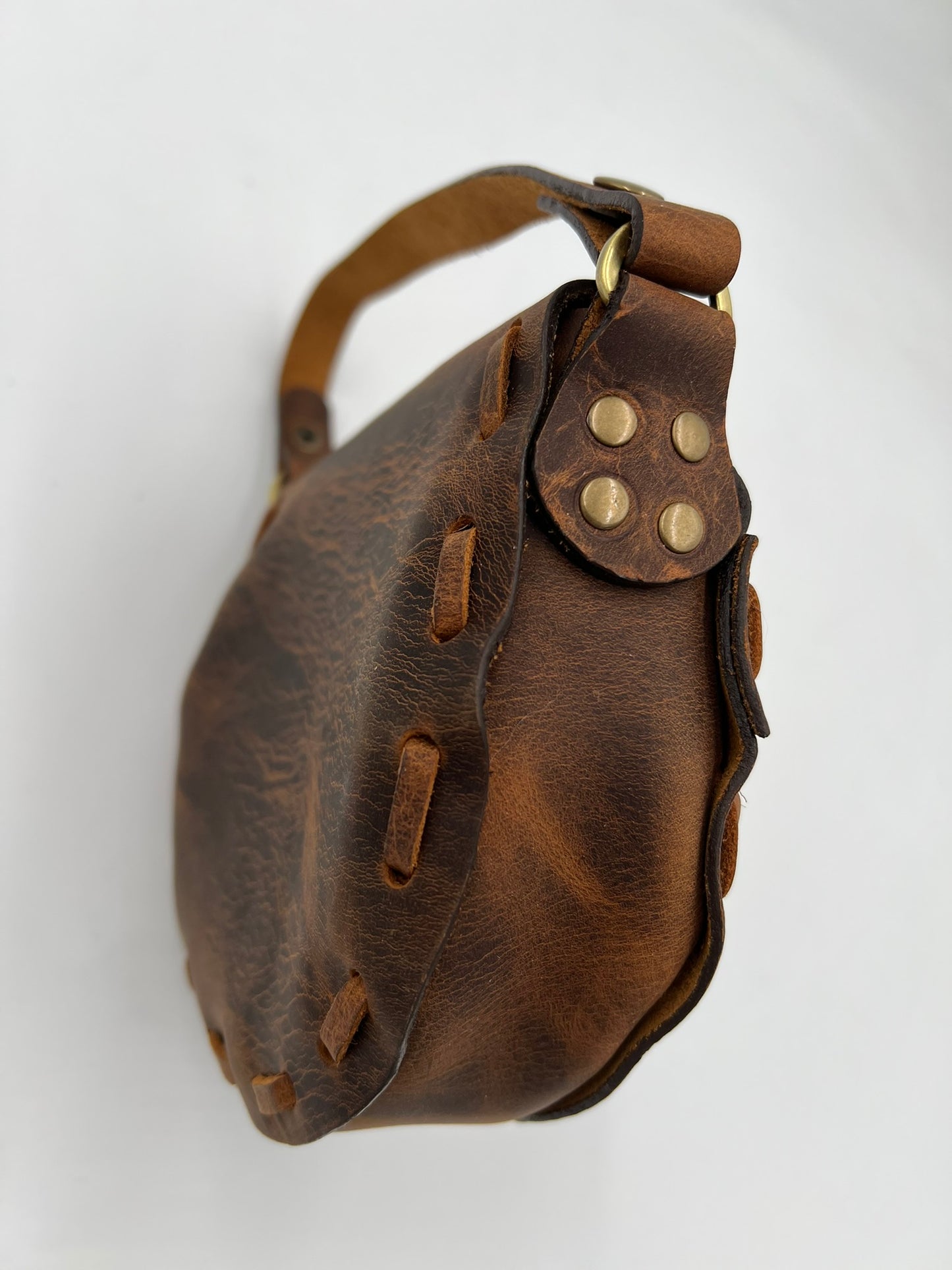 Crazy Horse Leather Laced Handbag