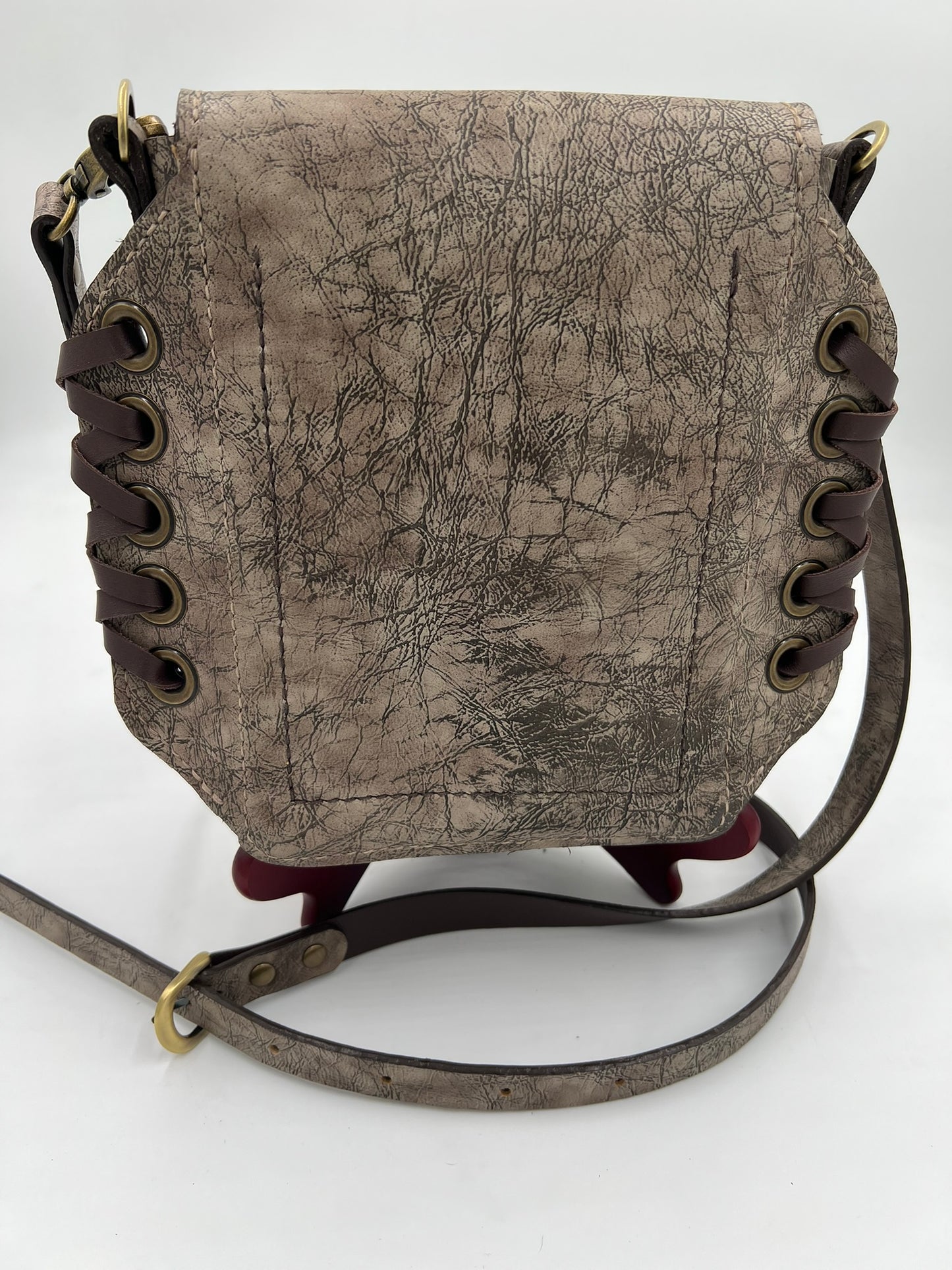 Leather Laced Bag with Adjustable Strap