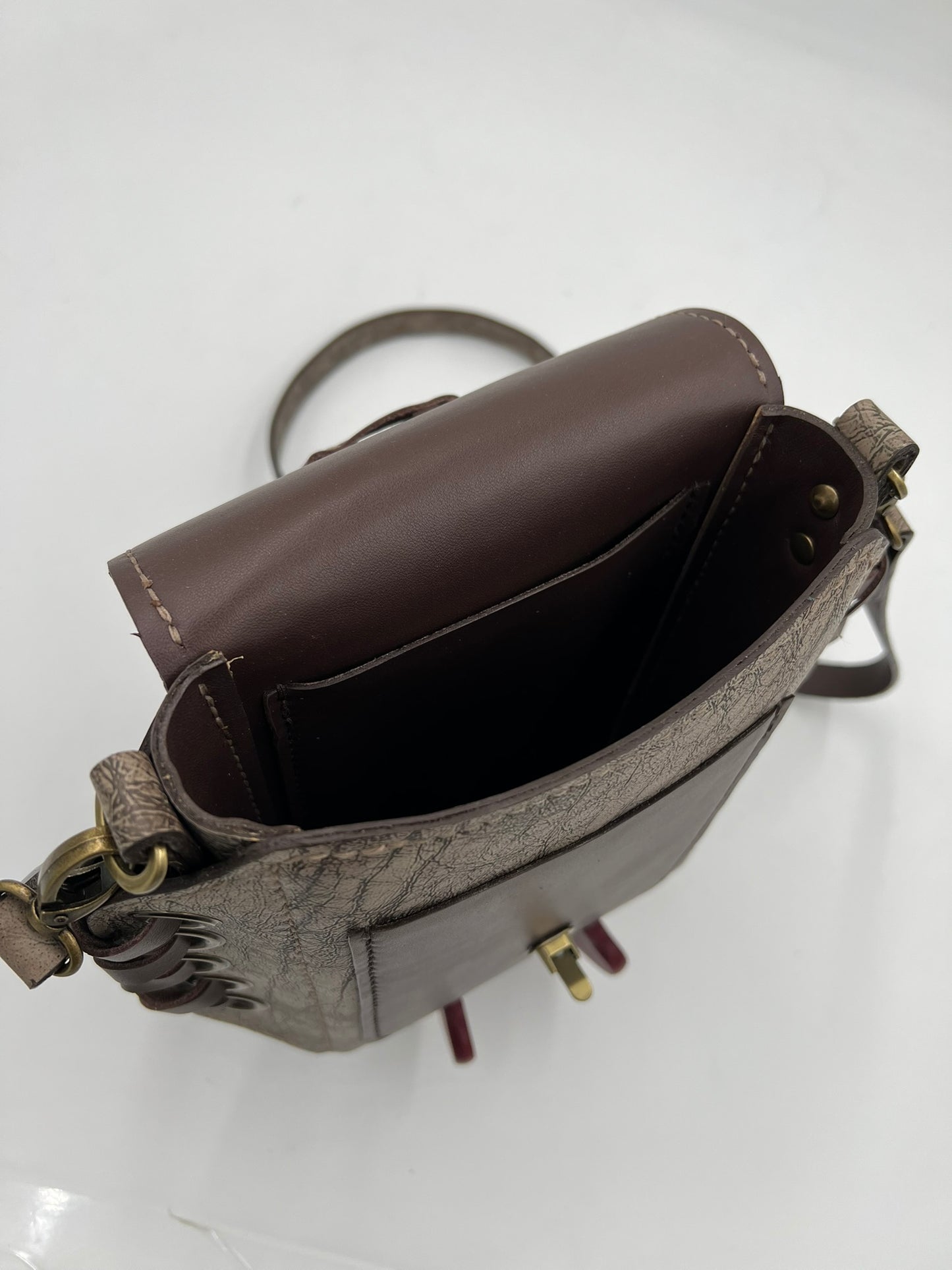 Leather Laced Bag with Adjustable Strap