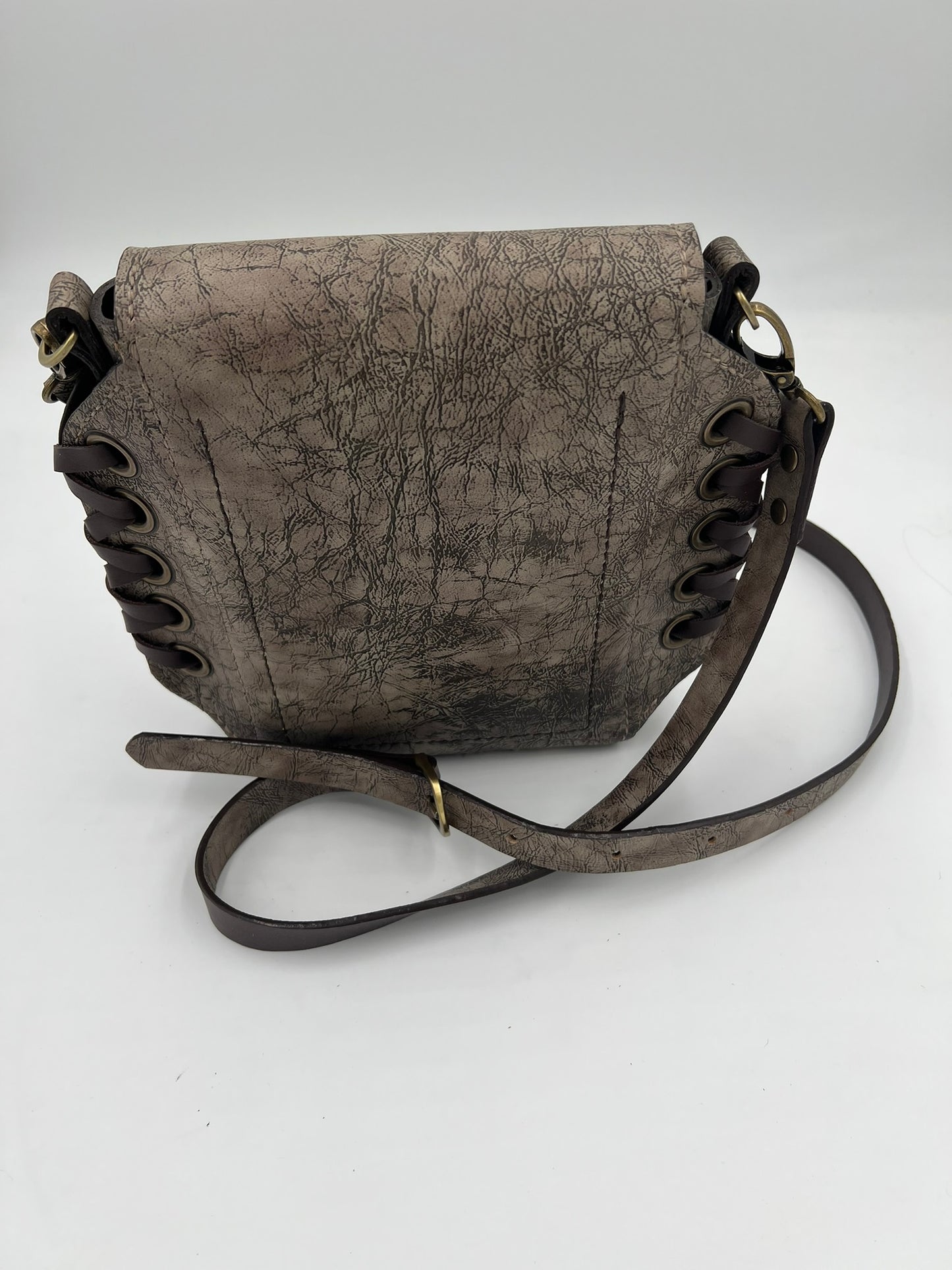 Leather Laced Bag with Adjustable Strap