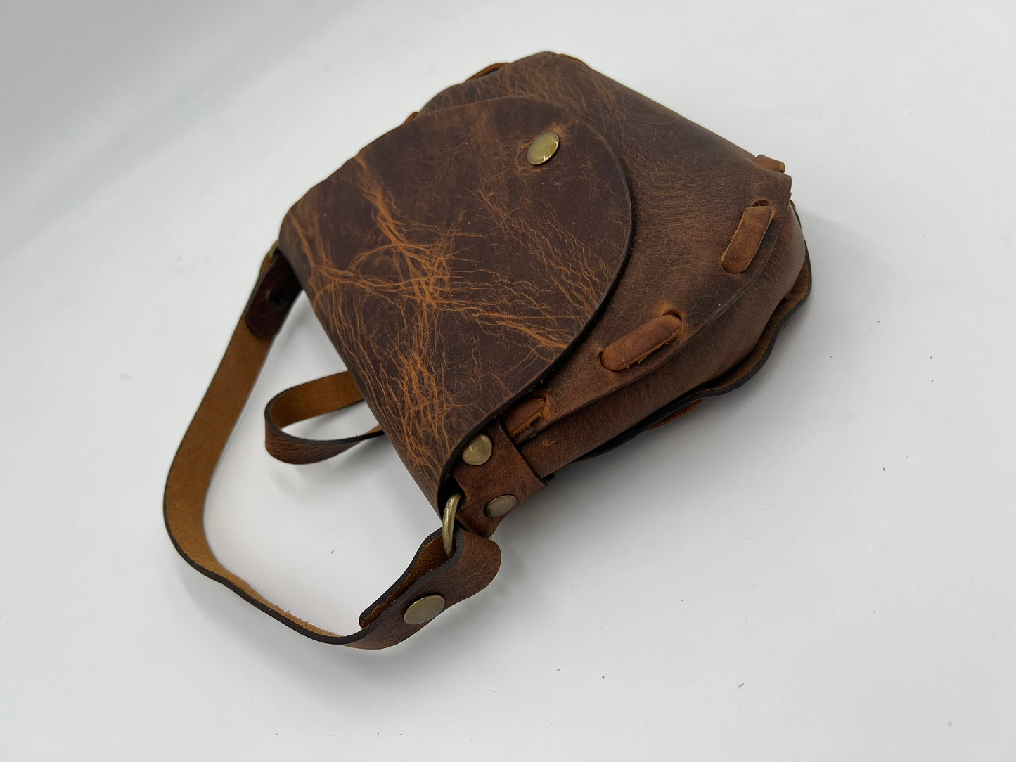 Crazy Horse Leather Laced Bag