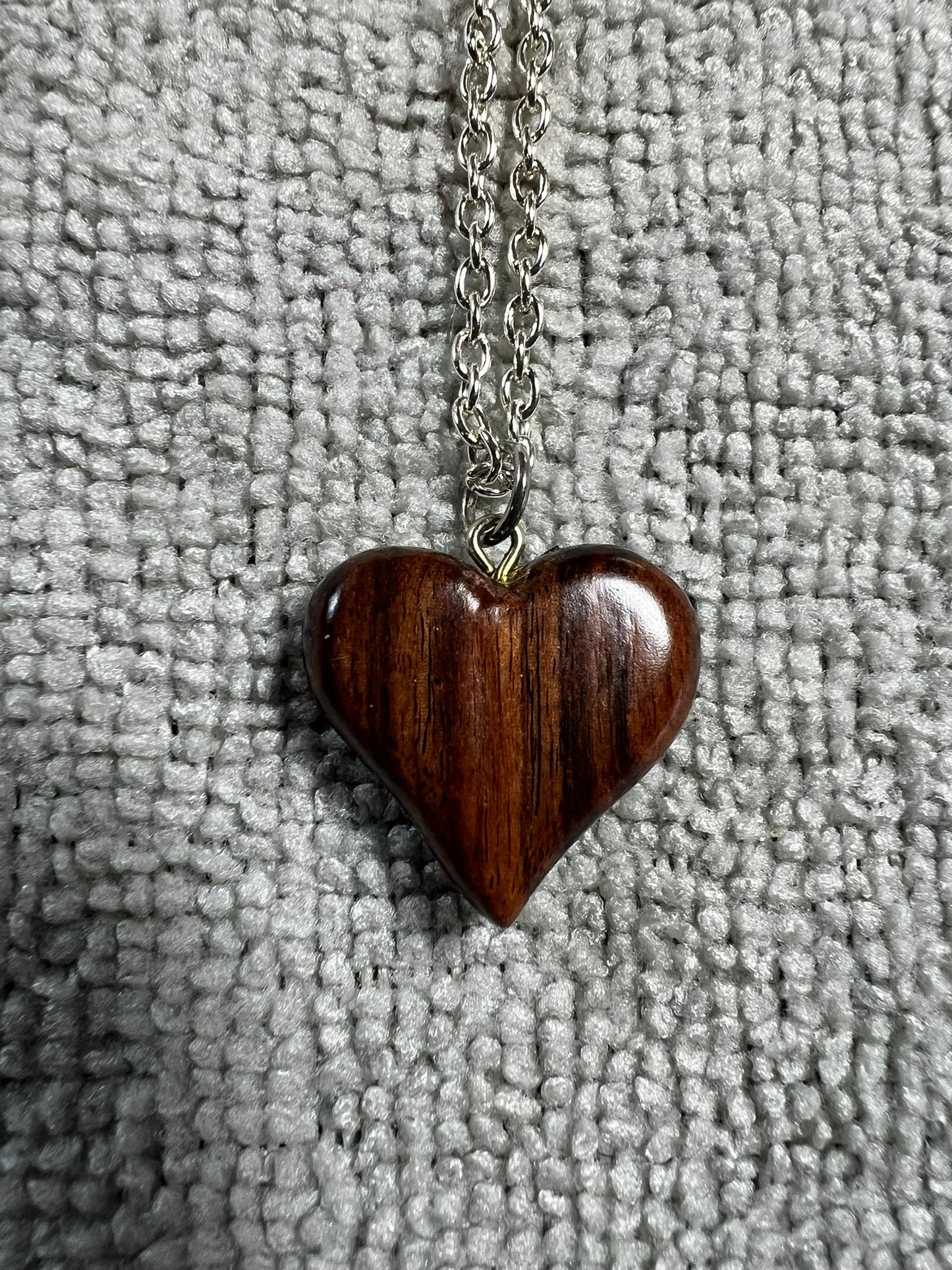 Bolivian Rosewood heart pendant