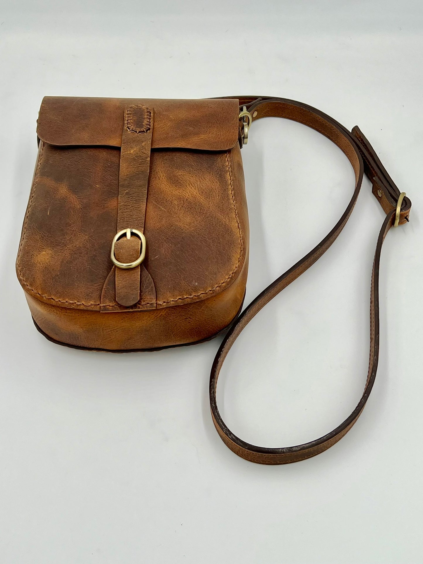 Crossbody satchel with 3 leather choices
