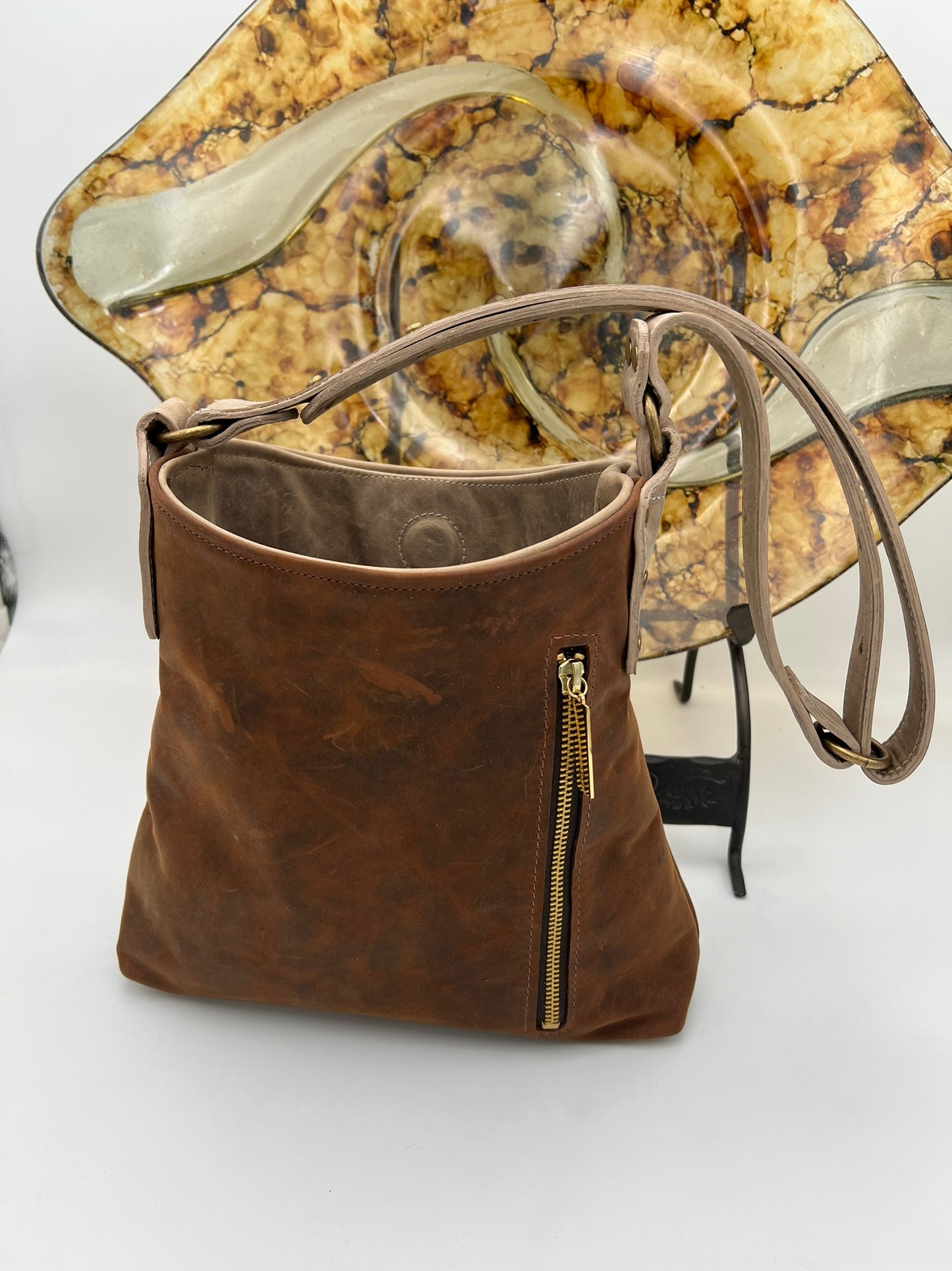 Crazy horse leather bag