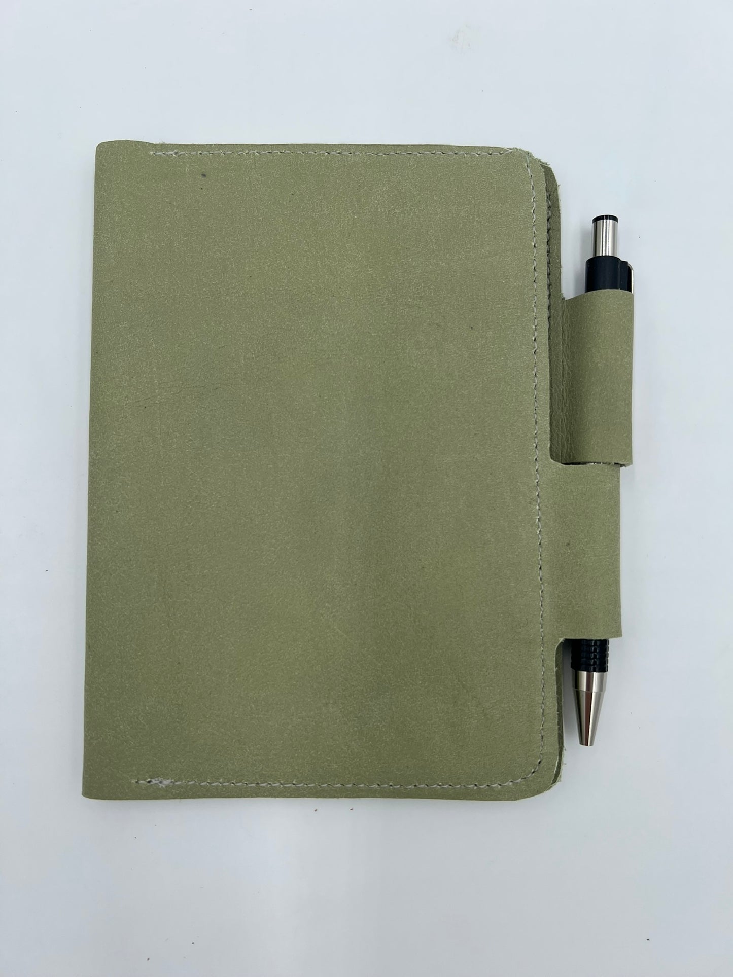 Handmade leather journal cover with card slot and pen holder