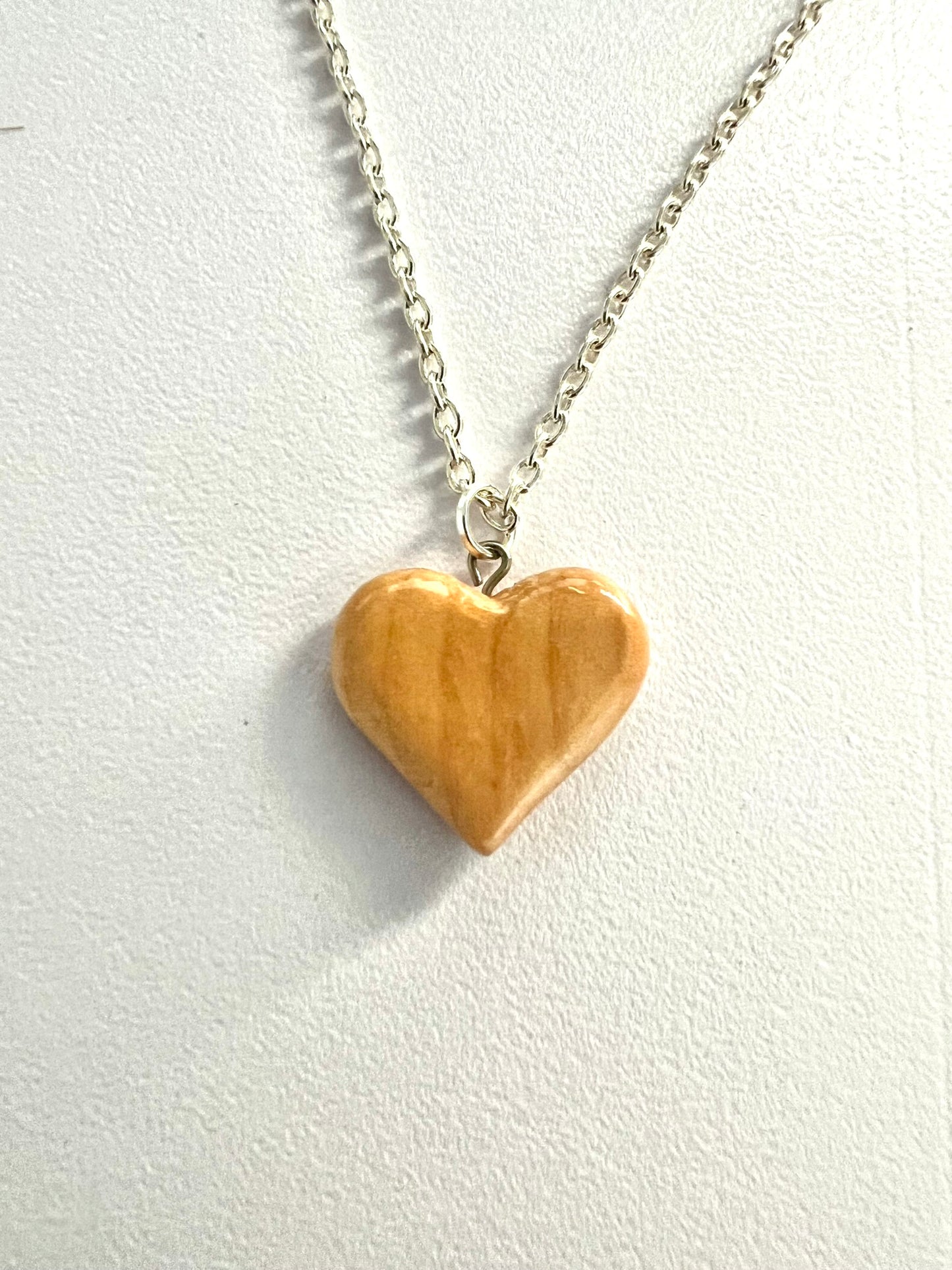 Curly maple heart pendant